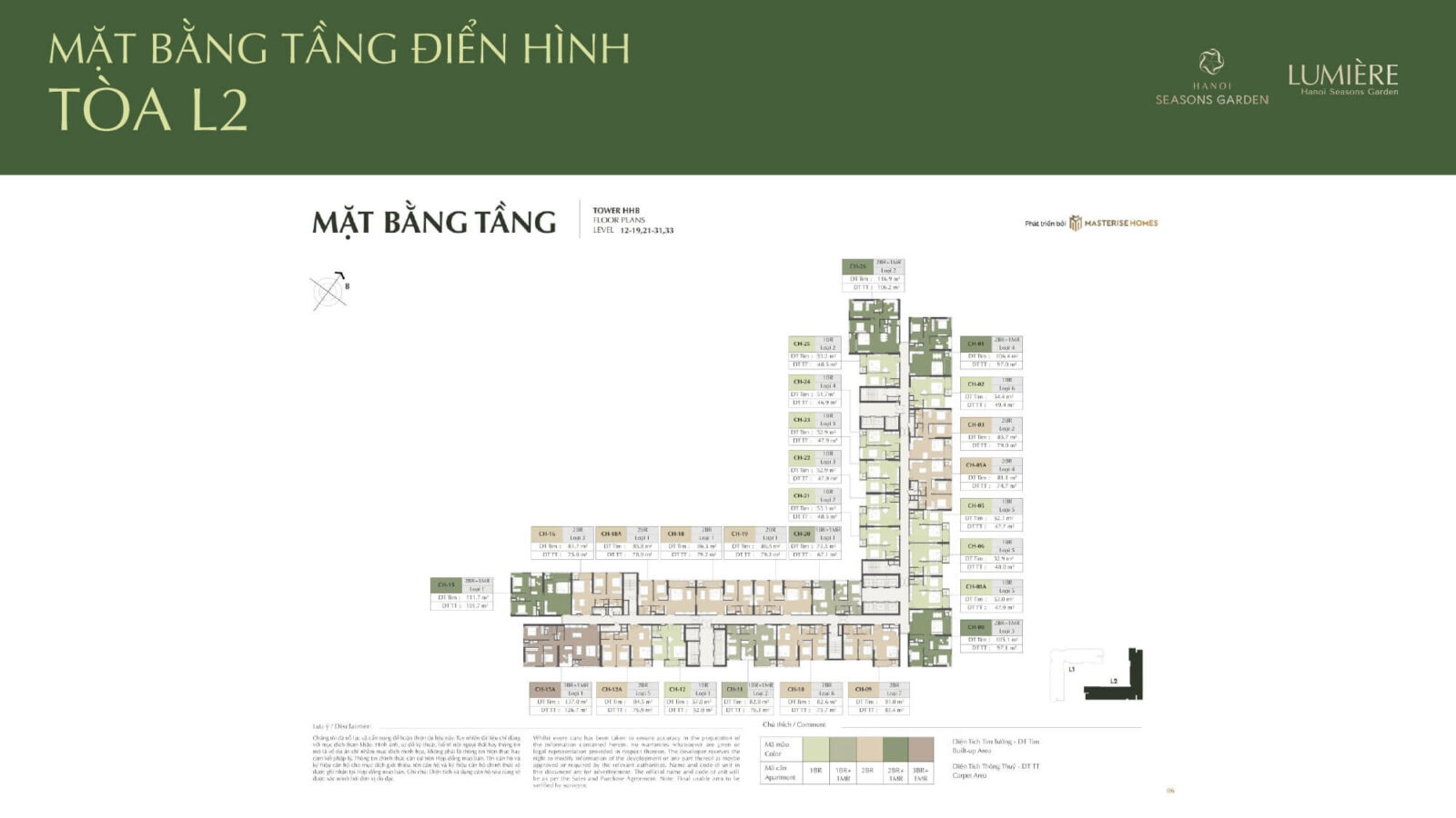 mặt bằng tòa L2 dự án lumiere hanoi seasons garden nguyễn trãi