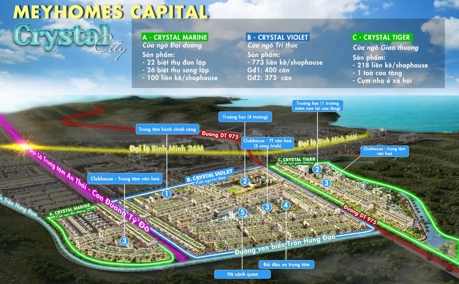 mặt bằng dự án crystal city meyhomes phú quốc